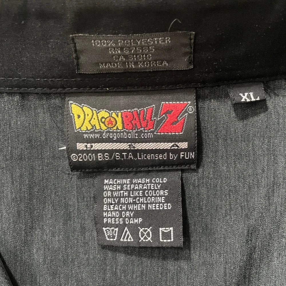 Y2K Vegeta Dragon Ball Z Oversized Button Down Shirt VTG - Picture 5 of 5
